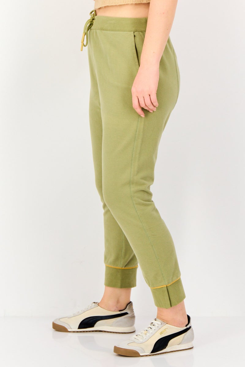 Reiko Women Regular Fit Brand Logo Sweatpants, Olive - Image 2