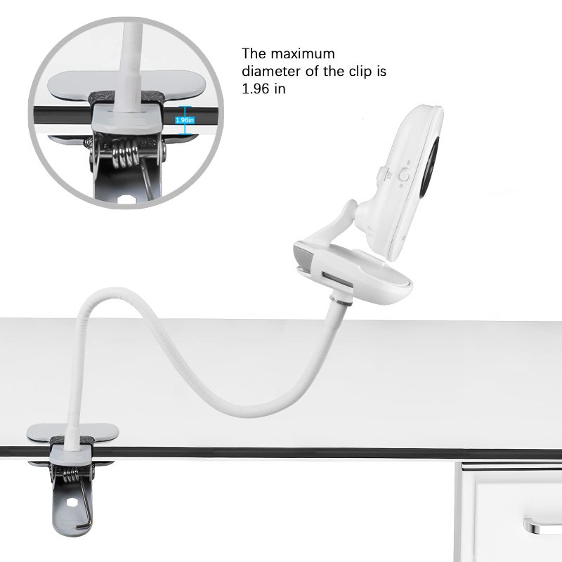 OkeMeeo Adjustable Baby Monitor Mount for VTech VM819 and VM3252 Baby Monitor No Drill(15.7 in Gooseneck Camera Mount Clamp) - Image 2