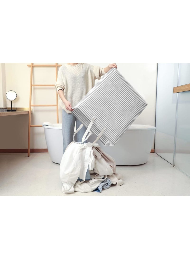 Cobest Freestanding Laundry Hamper with Handle, 80L Large Laundry Basket, Water Resistant Freestanding Clothes Hamper, for Laundry, Dorm, Home Use, Grey - Image 5
