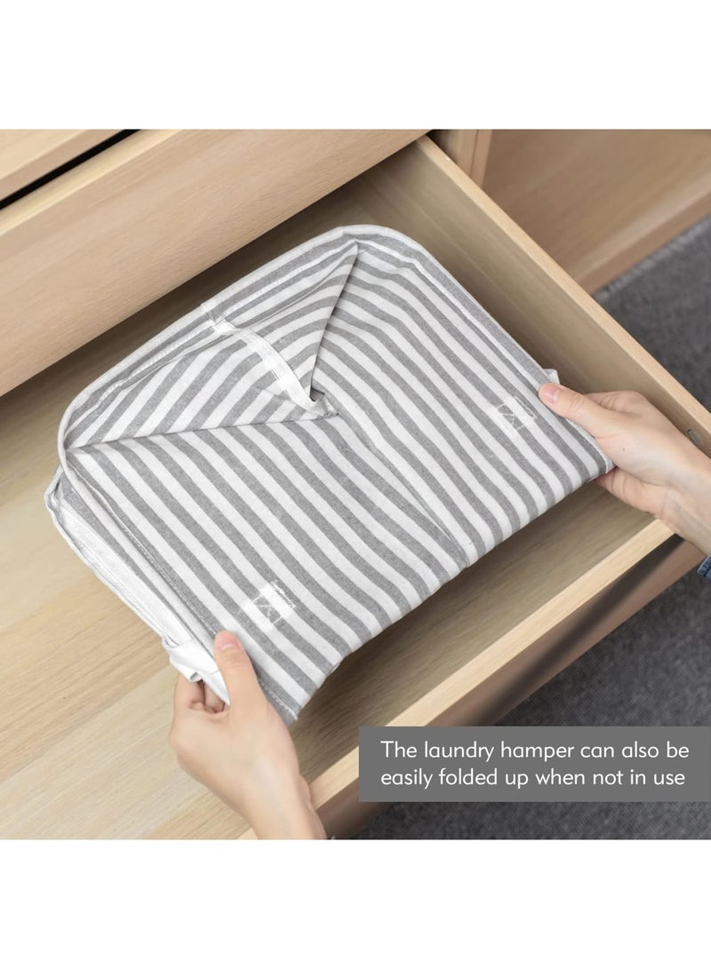 Cobest Freestanding Laundry Hamper with Handle, 80L Large Laundry Basket, Water Resistant Freestanding Clothes Hamper, for Laundry, Dorm, Home Use, Grey - Image 4