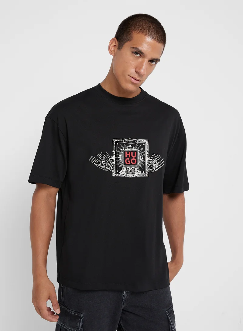 هوجو Graphic Crew Neck T-Shirt