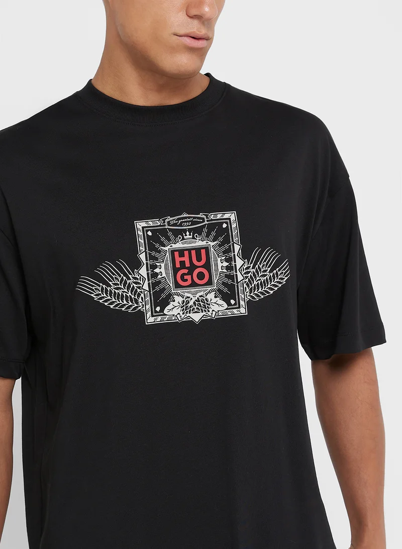 هوجو Graphic Crew Neck T-Shirt