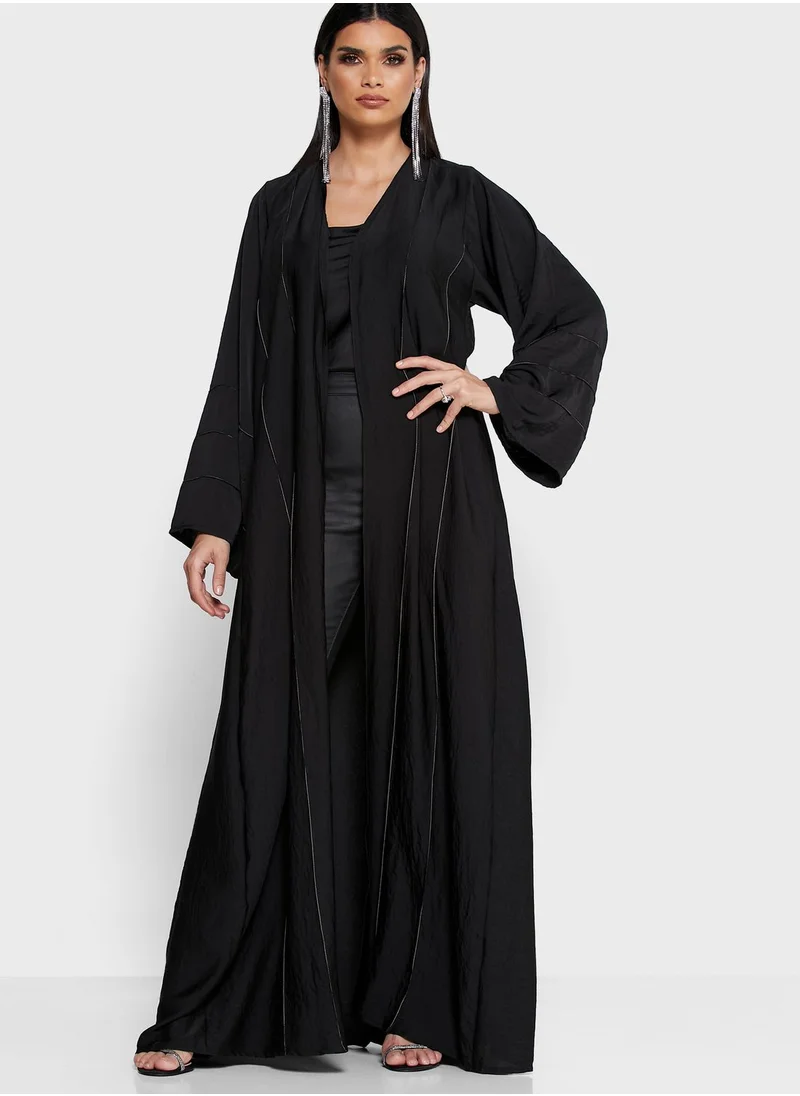 hayas closet Striped Detail Abaya
