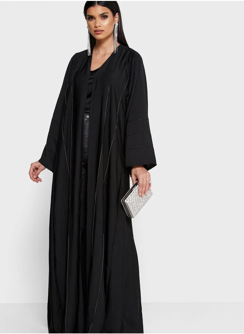 hayas closet Striped Detail Abaya