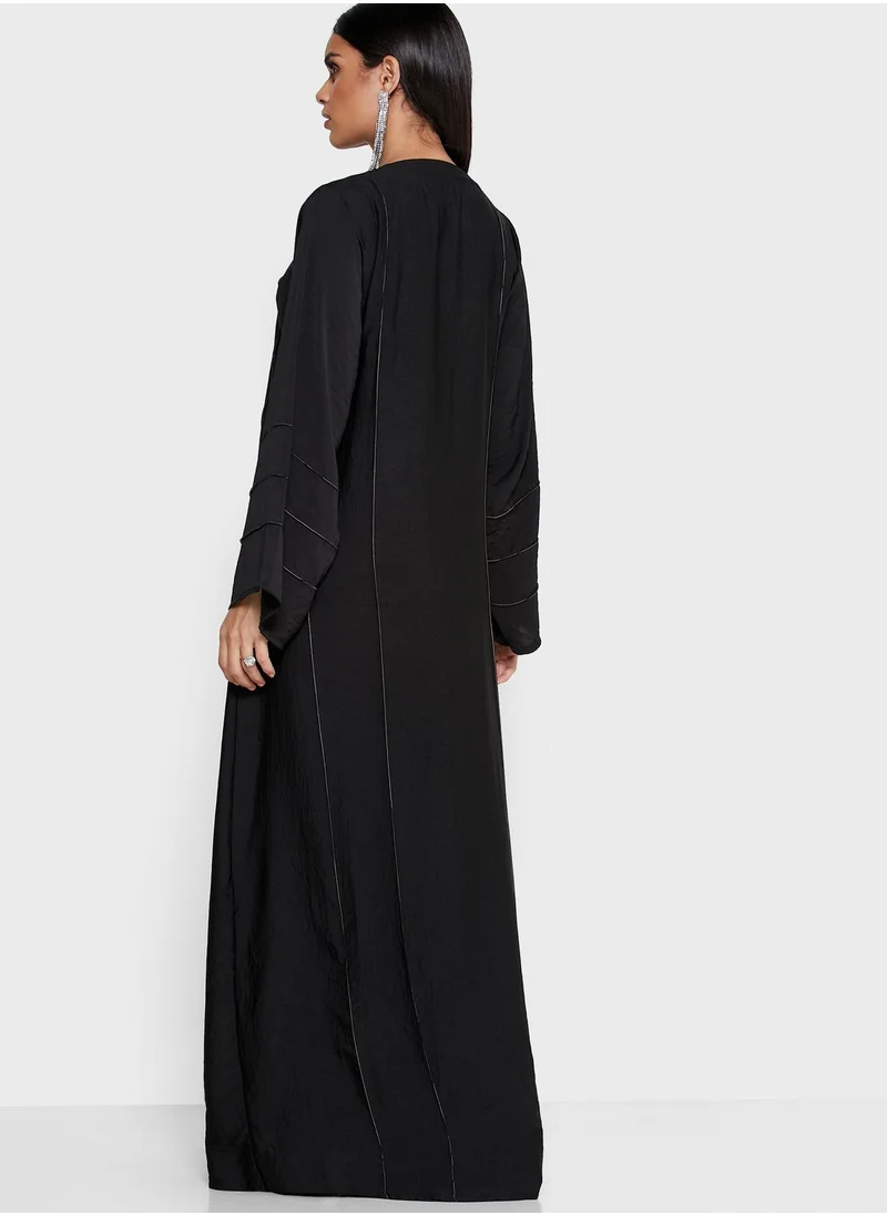 hayas closet Striped Detail Abaya