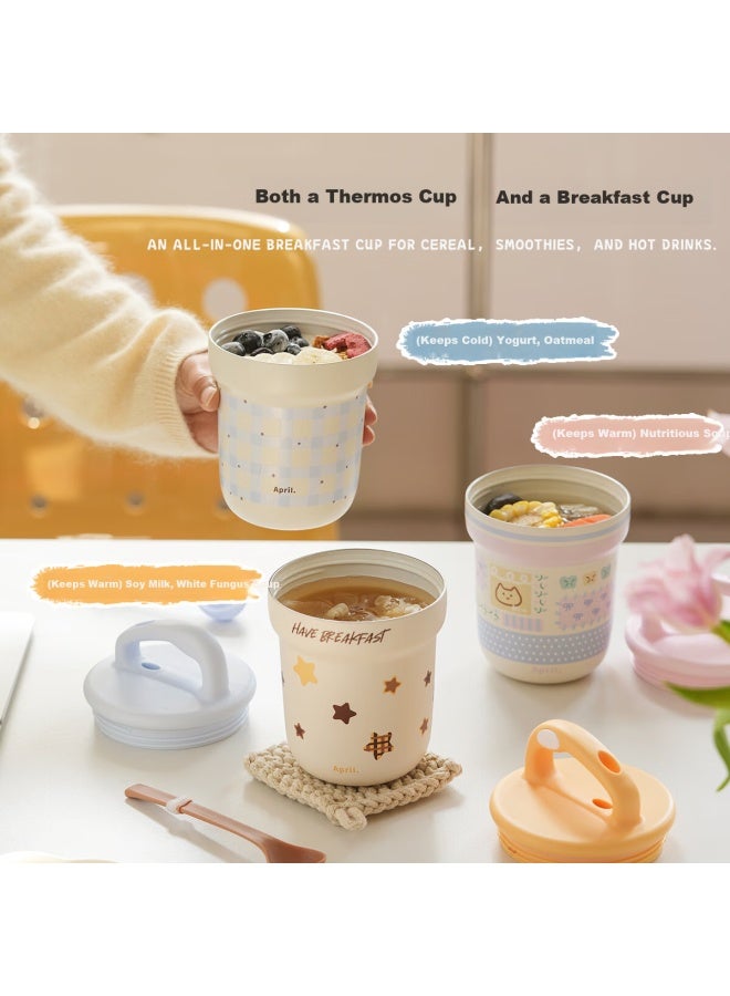 April Portable Thermal Stew Cup Insulated Breakfast Mug With Lid And Spoon Soup Soy Milk Travel Cup Gift For Women's Day - Image 2