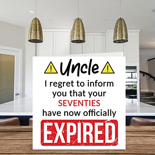Stuff4 Funny 80th Birthday Cards for Uncle - Your Seventies Have Expired - Happy Birthday Card for Uncle from Nephew Niece, 5.7 x 5.7 Inch Banter Joke Humour Bday Greeting Cards Gift - Image 3