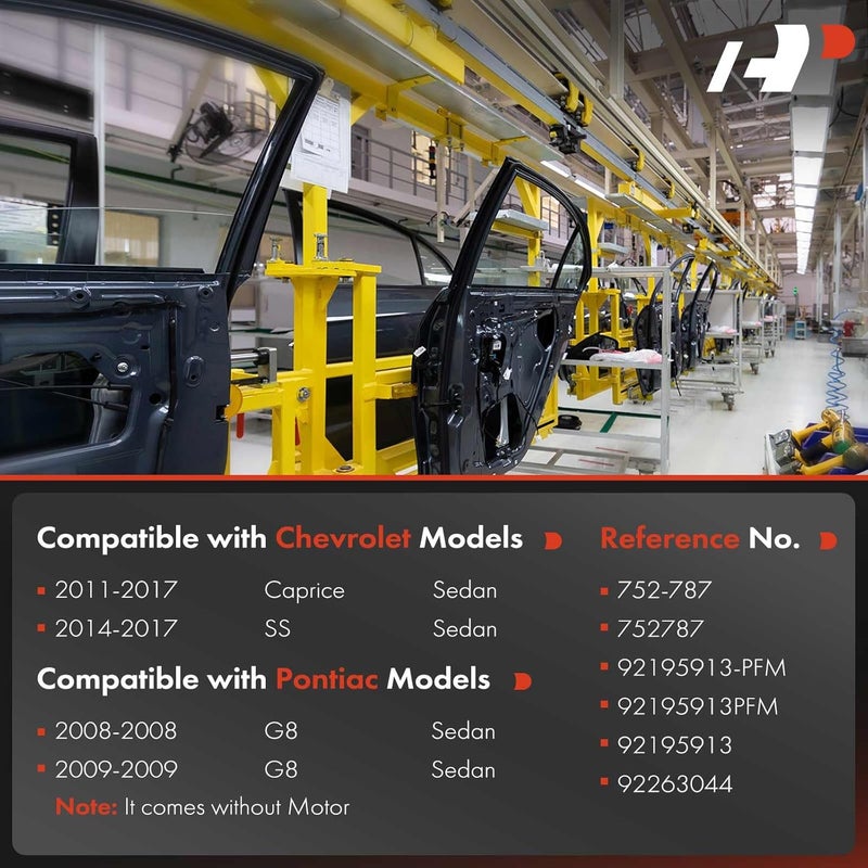 A-Premium Electric Power Window Regulator Without Motor for Chevrolet Caprice & Pontiac G8 - Rear Right Passenger Side - Image 3