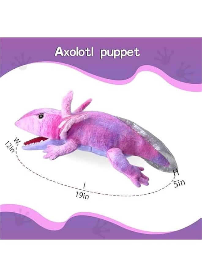 Generic - Puppets Hand Puppet Axolotl Plush Puppet,Soft Stuffed Animal Role Play Hand Puppets for Kids Ages 4-8 Story Animal Puppets,Large Puppet with Movable Mouth Puppet - Image 1