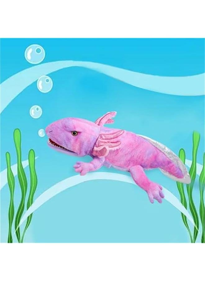 Generic - Puppets Hand Puppet Axolotl Plush Puppet,Soft Stuffed Animal Role Play Hand Puppets for Kids Ages 4-8 Story Animal Puppets,Large Puppet with Movable Mouth Puppet - Image 1
