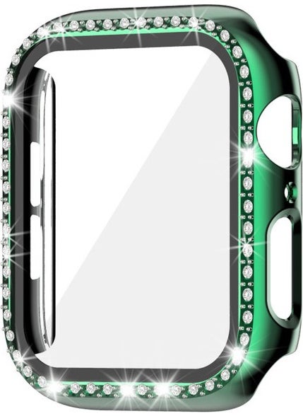 Techmaster Apple Watch 7 41MM Compatible Single Row Shiny Stone Rubber Case Cover 