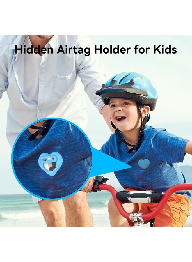 2 Pcs Tracker Holder for AirTag with Pin, Safe Hidden Lightweight for Kids Compatible with Apple Air Tags for Child, Elderly, Pets Collar, Shoes (Love shape) - Image 5