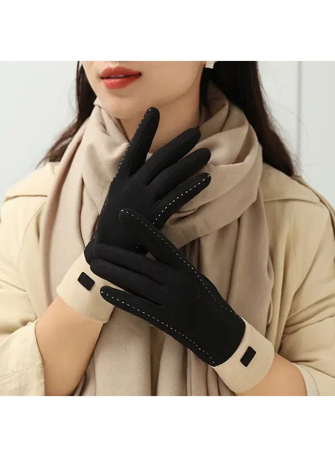 Tender Pink Winter Touchscreen Gloves Women Flannel Plush Lined Driving Cycling Skiing - Image 5