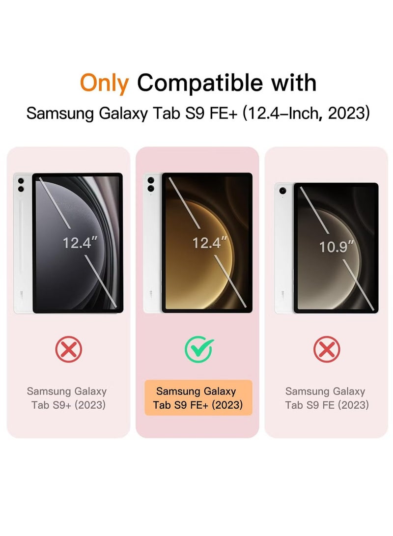 TIGER Premium Case for Samsung Galaxy Tab S9 FE+ 12.4-Inch with S Pen Holder, Soft TPU Tri-Fold Stand Protective Tablet Cover, Supports S Pen Charging, Auto Wake Sleep Function, Durable & Stylish Protection for Your Device - Image 4