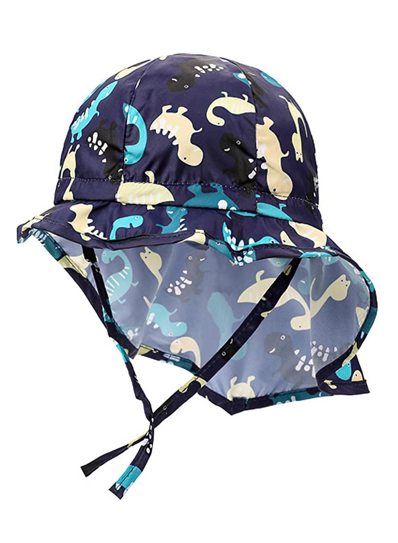 KASTWAVE Baby Sun Hat, Baby Kids Summer Hat with Neck Protection, Floppy Sun-Hat with Wide Brim for Kids, Kids Outdoors UPF 50+ Sun Protection Hats, Girls Boys Breathable Quick-Dry Adjustable Flap Caps, 49cm - Image 1
