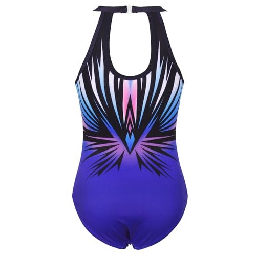 JOYSTREAM Gymnastics Leotards for Girls With Shorts Sparkly Ballet Dance Clasp Back Activewear Blue-black Diamond,8-9Years - Image 2