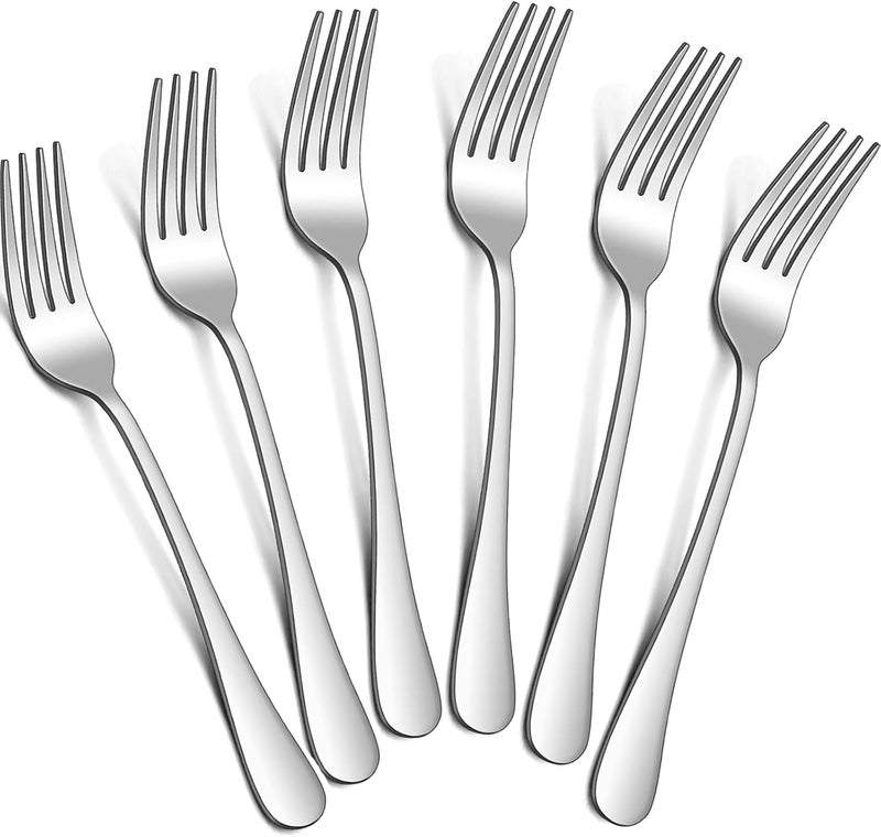 tiokin Dinner Forks Set8 Inches Set of 6 Food Grade Stainless Steel Silverware ForksTable ForksFlatware ForksMirror Finish Dishwasher SafeUse for HomeKitchen or Restaurant - Image 1