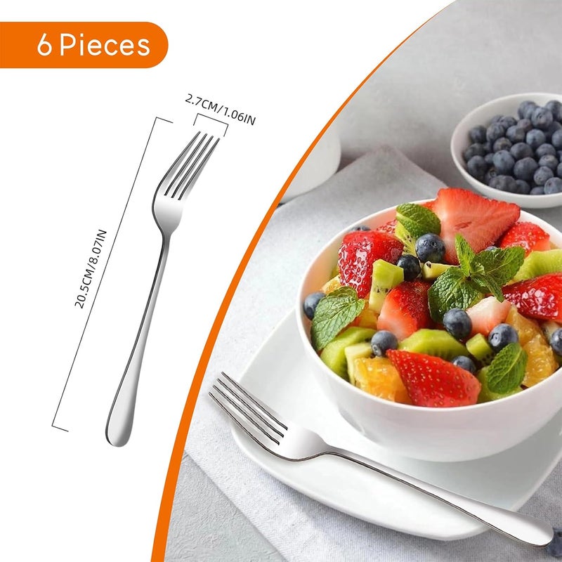 tiokin Dinner Forks Set8 Inches Set of 6 Food Grade Stainless Steel Silverware ForksTable ForksFlatware ForksMirror Finish Dishwasher SafeUse for HomeKitchen or Restaurant - Image 2