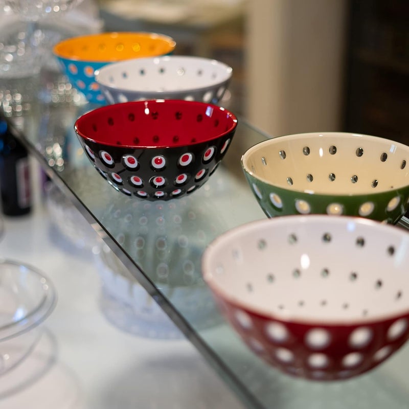 Guzzini Le Murrine 79 Bowl  Black  Red  3 Color Technology Chip Resistant  Unbreakable Reusable BPAFree Cereal Soup Fruits  Mixing Bowl for Kitchen Ingredients - Image 3