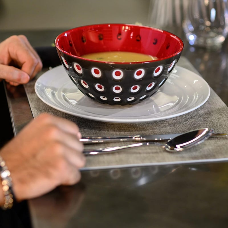 Guzzini Le Murrine 79 Bowl  Black  Red  3 Color Technology Chip Resistant  Unbreakable Reusable BPAFree Cereal Soup Fruits  Mixing Bowl for Kitchen Ingredients - Image 2