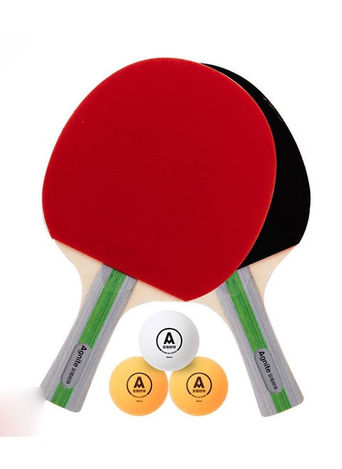 2 Finished Ping Pong Rackets And 3 Ping Pong Balls