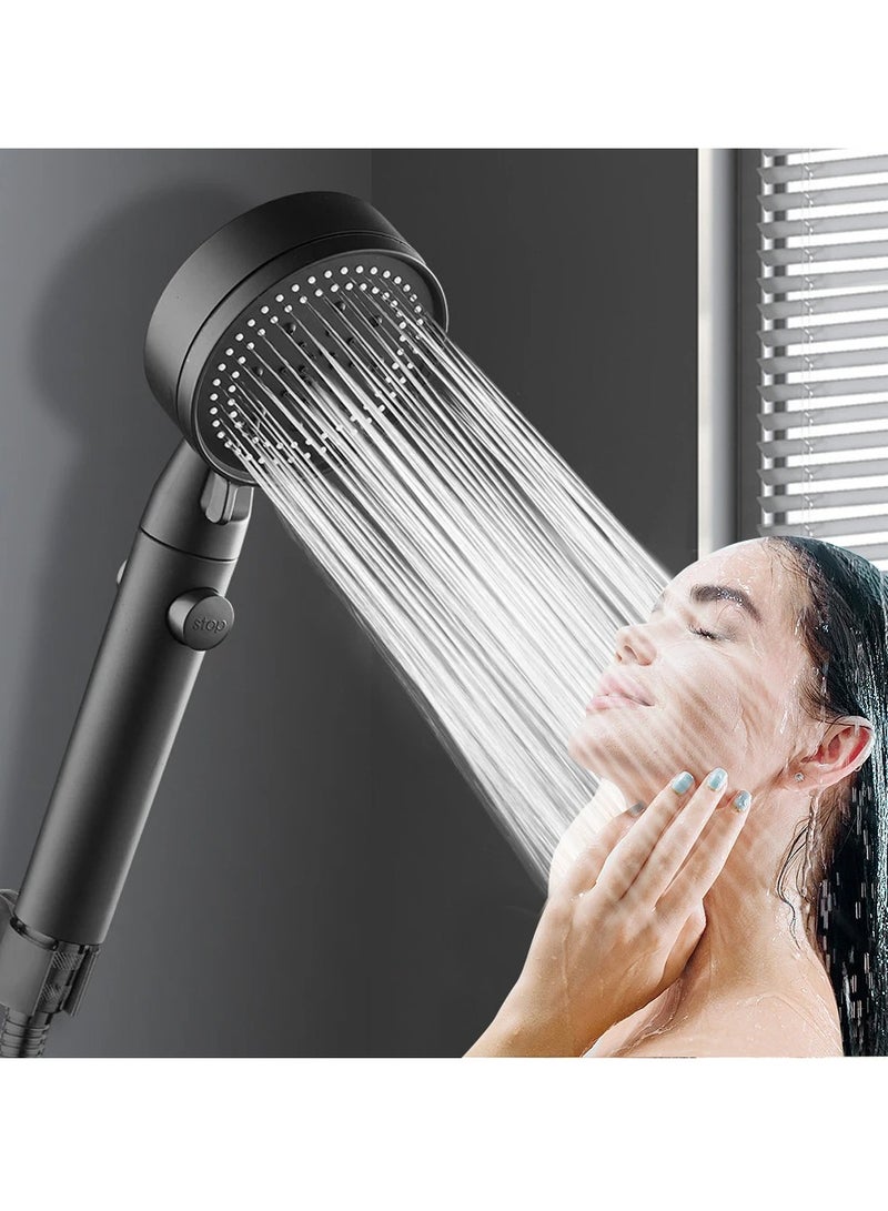 AROAQ High Pressure Shower Head, 5 Modes Adjustable Bath Shower Head,  Multi Functional Hand Held Rain Shower Head With Pause Switch, Water Saving Shower Nozzle Spray For Bathroom, (White Shower Set)  - Image 2