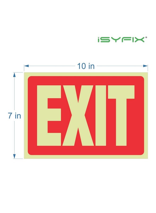 إزيفيكس ملصقات إضاءة في الظلام من iSYFIX باللون الأحمر - عبوتان مقاس 10 × 7 بوصات - فينيل مضيء، مغلف لمقاومة الأشعة فوق البنفسجية والطقس والبهتان، للاستخدام الداخلي والخارجي للأعمال والمدرسة والمكتب والمستودعات  - Image 2