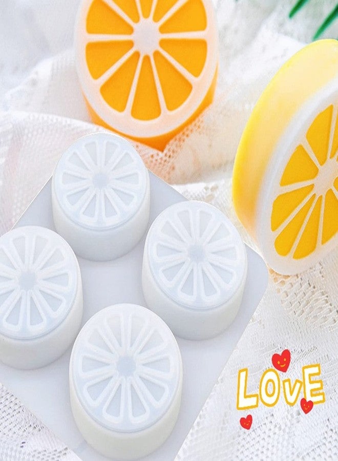 DD-life 2 Pcs 4 Cavity Lemon Slice Silicone Molds Orange Slice Silicone Molds for Handmade SoapCake Decorating DIY Fondant Candy Making Chocolate Pudding Mousse Cupcake Topper Birthday Party Moulds - Image 3