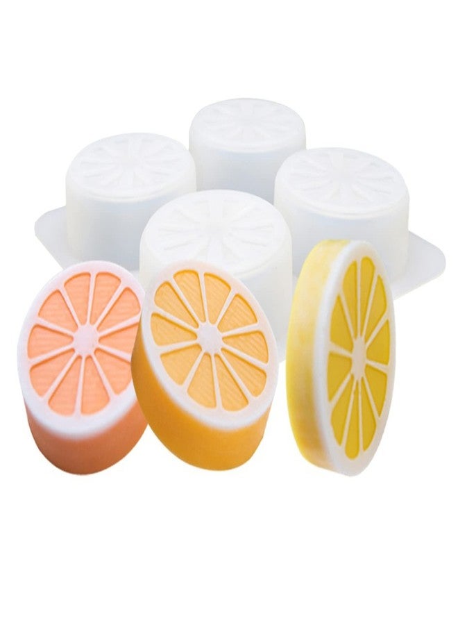 DD-life 2 Pcs 4 Cavity Lemon Slice Silicone Molds Orange Slice Silicone Molds for Handmade SoapCake Decorating DIY Fondant Candy Making Chocolate Pudding Mousse Cupcake Topper Birthday Party Moulds - Image 5
