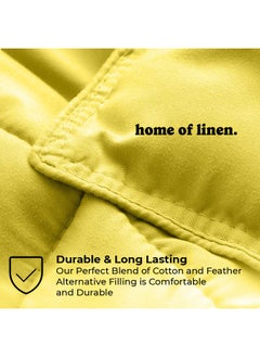Home of linens Cotton - Plain - Heavy Comforter - 4Kgs - Down Alternative Filling - (For Matress 180cm/200cm) - Size  (250cm x 240cm) - Lemon  - Image 3