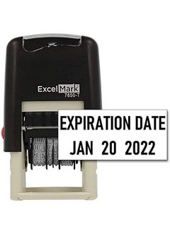 ExcelMark Expiration Date Excelmark Selfinking Rubber Date Stamp Compact Size Black Ink  - Image 1