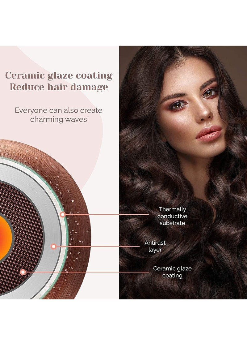 ELTRAZONE 3 Barrel Curling Iron,1 inch Triple Three Barrel Hair Waver Mermaid Beach Waves Curling Wand Ceramic Tourmaline Temperature Adjustable Curler Irons,Hair Crimper Fast Heating Curling Wand (Gold)  - Image 4
