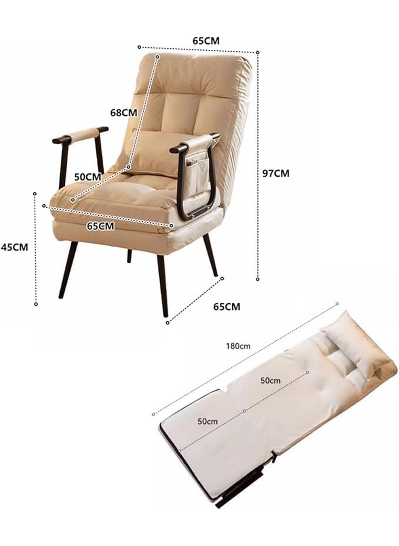 GT-Wheel - Folding Sofa Recliner Arm Chair Convertible Sofa Bed Sleeper Chair 5 Position Adjustable Backrest - Image 1
