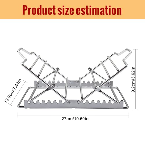 Linatikou Adjustable Roasting Rack for 9x13 Pan Stainless Steel Turkey Rack Insert Fits Oven Smoker Grill Dishwasher Safe NonStick - Image 3
