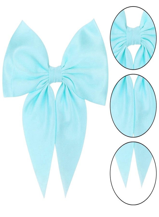 ANNACREATIONS ANNA CREATIONS 6 Pc Fashion Satin Hair Bows Clip Hair Ribbons for Women and Girls Large Vintage Hair Hair Accessories Big Ribbon Bow Clip - Image 4