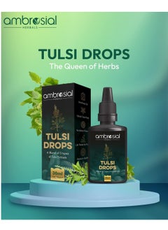 ambrosial Tulsi Drops Concentrated Extract Of 5 Rare Tulsi High Strength Ark Drops 100% Natural Immunity Booster Relieves Cough And Cold 30 Ml  - Image 2