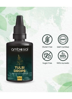 ambrosial Tulsi Drops Concentrated Extract Of 5 Rare Tulsi High Strength Ark Drops 100% Natural Immunity Booster Relieves Cough And Cold 30 Ml  - Image 4