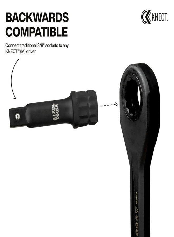 Klein Tools 65KADPM KNECT (M) Impact Socket Adapter Set, 4 Adapters for 3/8-Inch Drive Tools, Flip Sockets and Impact Drivers, Compatible with KNECT (S) and (M) Systems - Image 5