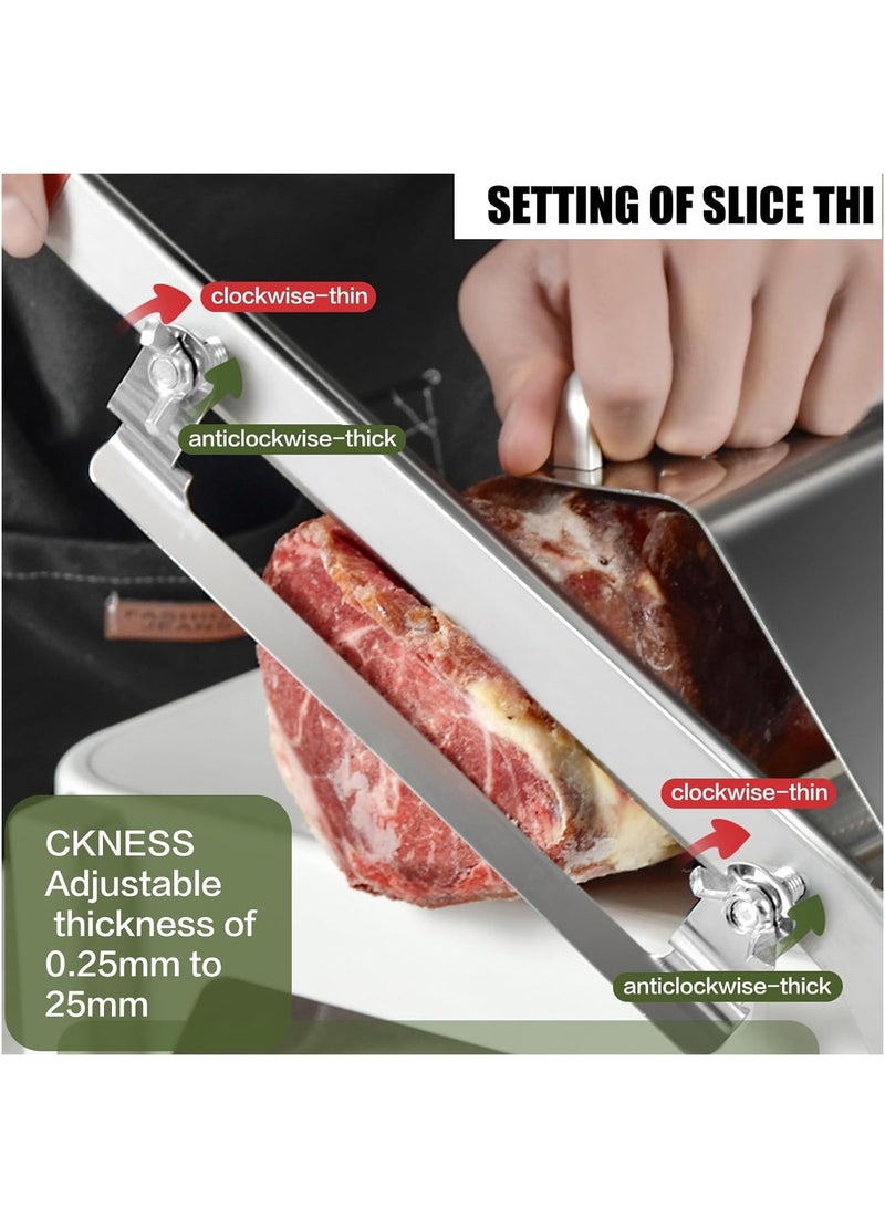 AROAQ Frozen Meat Slicer - Goldocean Stainless Steel Meat Cutter Beef Mutton Roll Manual Meat Slicer for Hot Pot BBQ Food Vegetable Medicinal Materials Slicer Slicing for Home Cooking - Image 2
