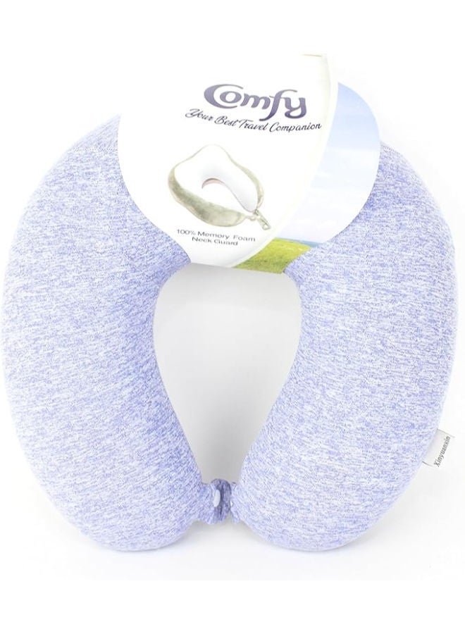 Comfy Neck Support Soft Memory Foam Travel Neck Pillow U-Shape For Car, Travel, Office,Airplane and Gifts - Light Blue - Image 1