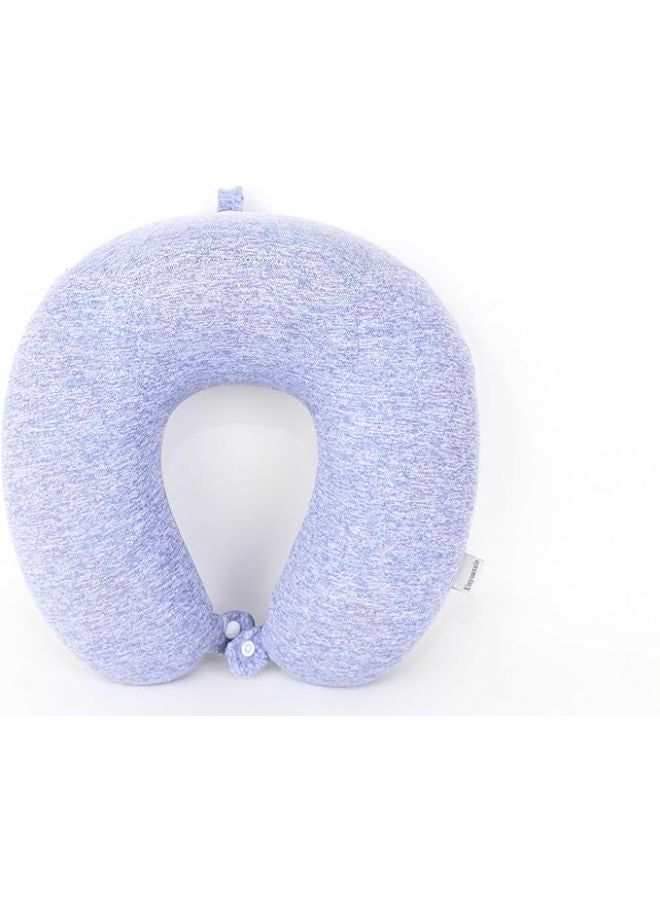 Comfy Neck Support Soft Memory Foam Travel Neck Pillow U-Shape For Car, Travel, Office,Airplane and Gifts - Light Blue - Image 2