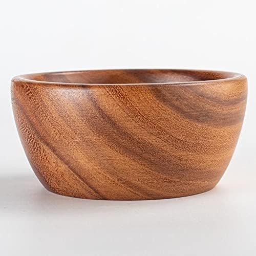 SiamMandalay Acacia Wooden Salad Bowls Set of 2 6 x 3 Individual Wood Serving Bowls for Fruits Cereal Salads or Snacks  Handmade from a Single Organic Piece of Acacia Wood Food Safe - Image 5