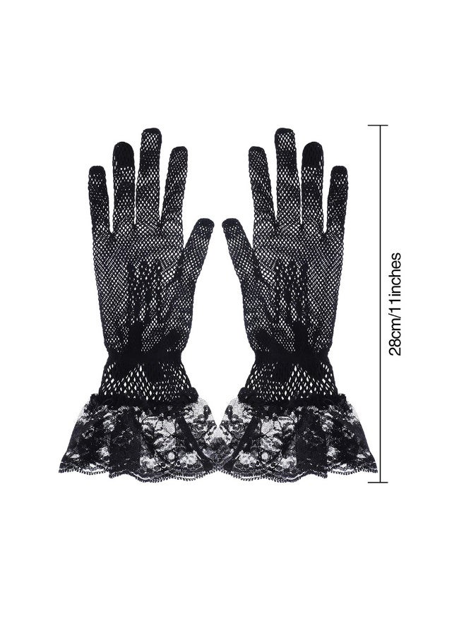Women Lace Gloves Elegant Short Gloves Summer Gloves for Wedding Dinner Parties - Image 3