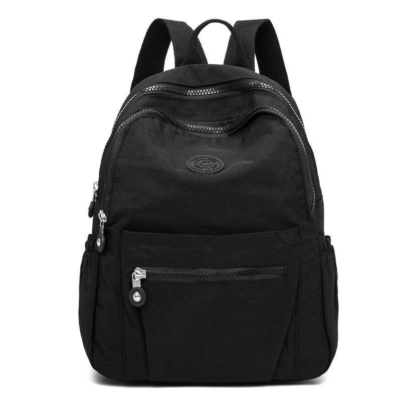 Pealwel Mini Backpack Purse for Women,Small Nylon backpacks for Ladies Backpacks Women Anti Theft Travel Bag (Black) - Image 1