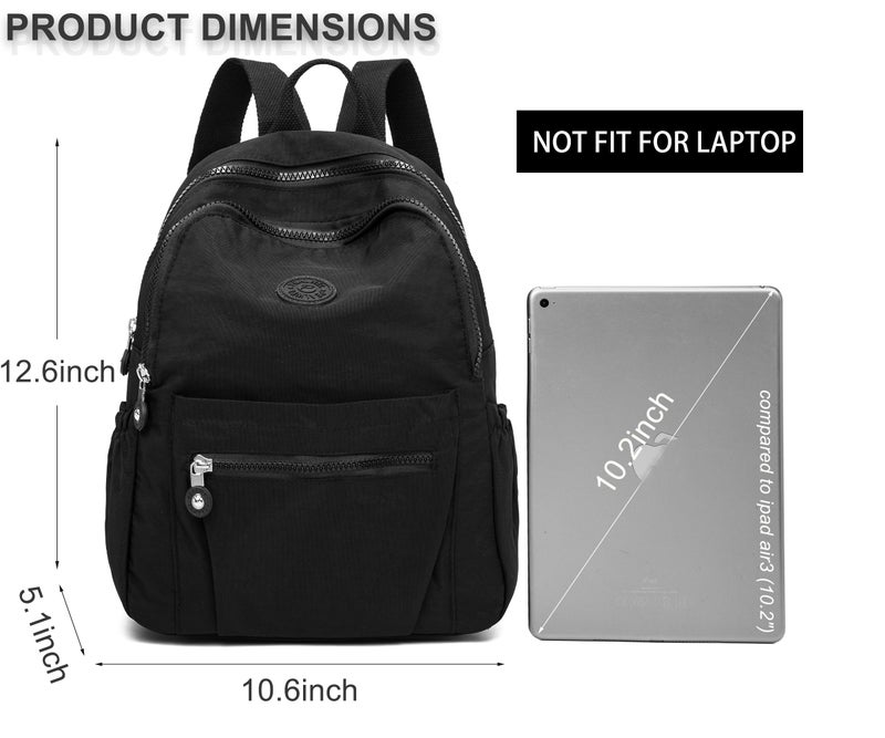 Pealwel Mini Backpack Purse for Women,Small Nylon backpacks for Ladies Backpacks Women Anti Theft Travel Bag (Black) - Image 2