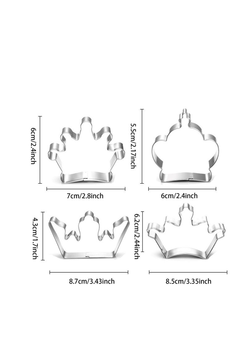 Excefore 4 PCS Kitchen Baking Cutter, Crown Cookie Cutter, Cartoon Biscuit Cutter Mould, Crown Shape Biscuit, Fondant Cutters for Fun Time with Kids  - Image 2