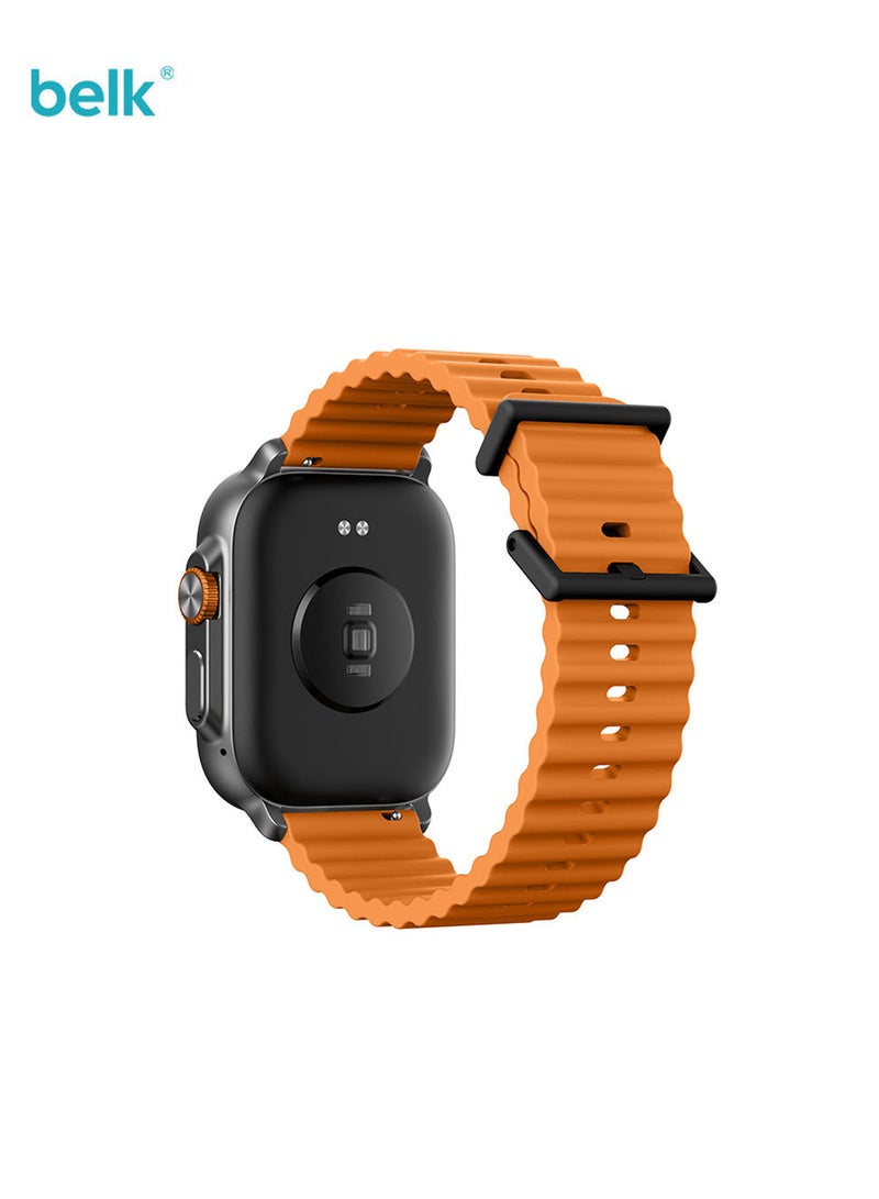 wireless smart watch with high-resolution screen, Bluetooth connection with multiple sports modes and contains multiple applications with 3 additional bracelets from Belk