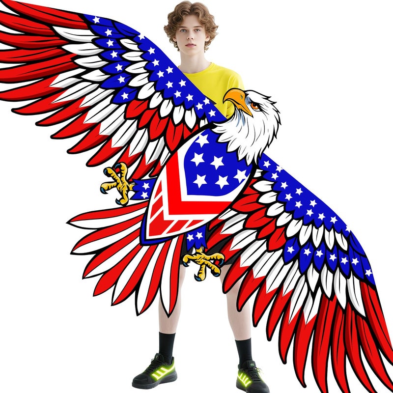 Xida Kite Xida Patriotic Eagle Kites for Adults Kids Easy to Fly Large Kite for Adults Perfect for Beginner Beach Park Outdoor Activities - Image 2