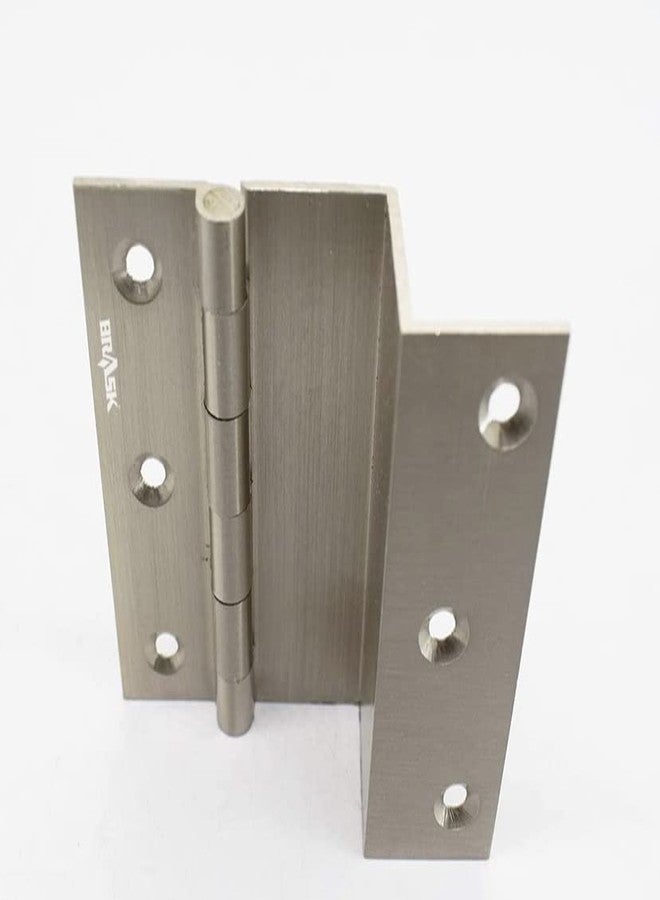 BRASK Brass L Hinges 3" x 3/4" x 1.1/2" Silver Satin Finish (Pack of 4) (25 mm) - Image 2