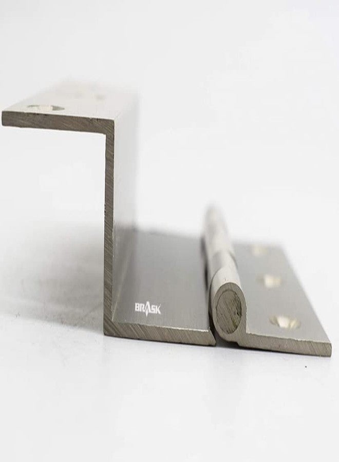 BRASK Brass L Hinges 3" x 3/4" x 1.1/2" Silver Satin Finish (Pack of 4) (25 mm) - Image 3